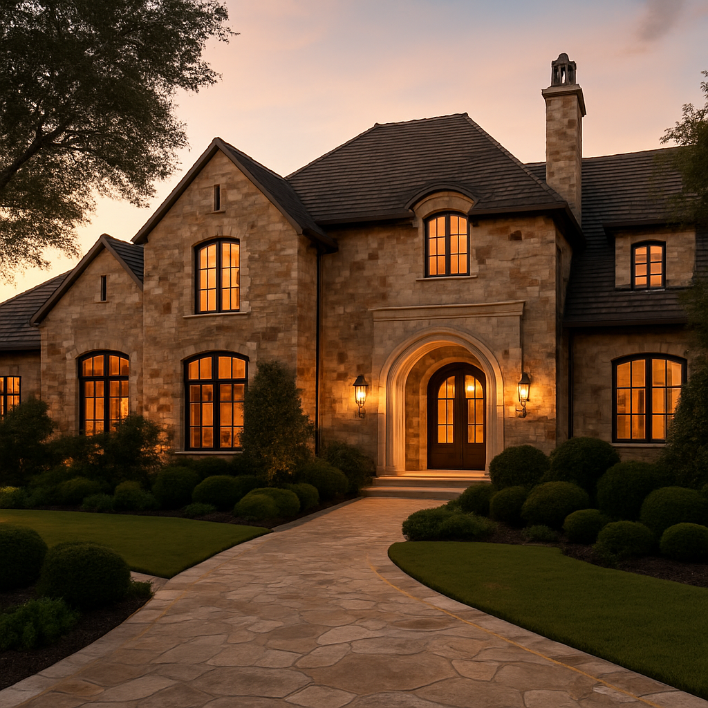 Luxury open-concept remodeled home with vaulted ceiling and custom kitchen